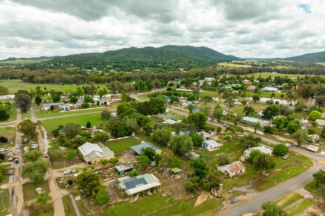 Huge storms late Sunday caused a massive flash flood in the middle of the night in Eugowra, with houses washed off their foundations, and cars and other items strewn though the town. Picture: Chris Watson/Farmpix Photography