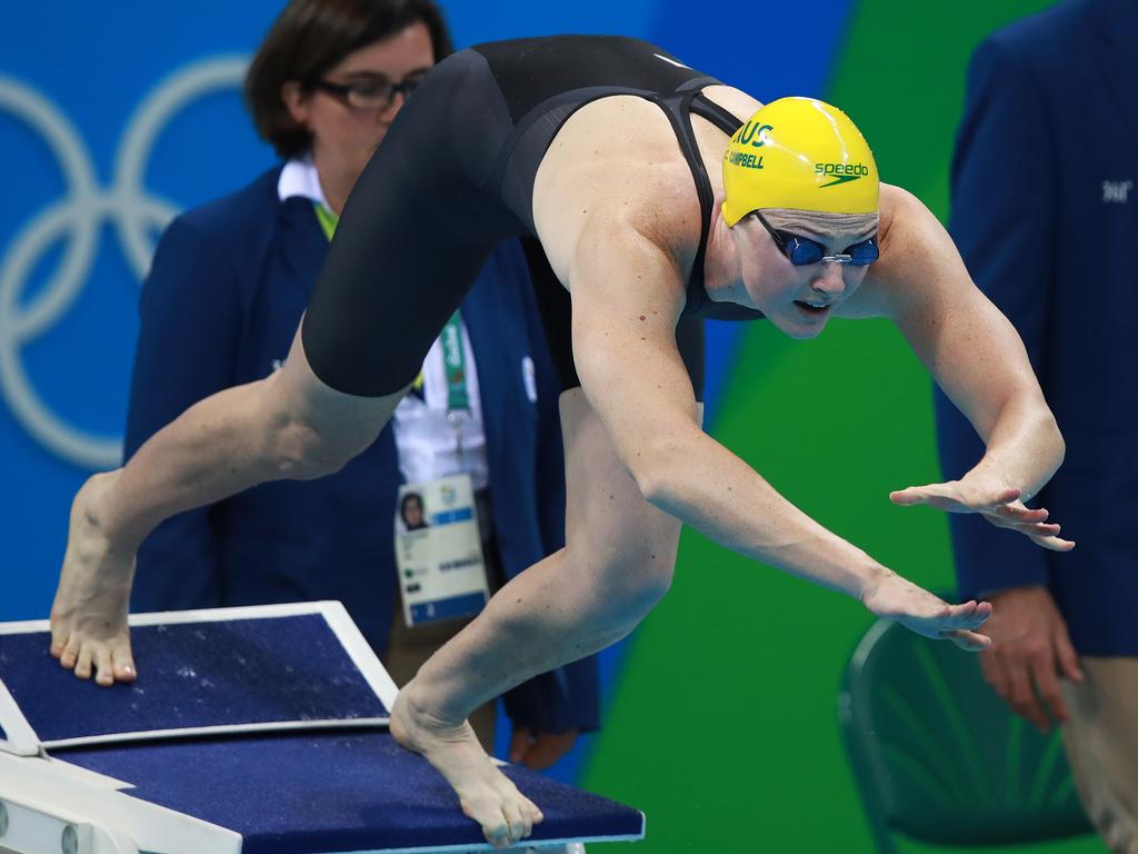 Australia's Cate Campbell misses the start and a medal in the Women's 100m Freestyle Final on day six of the swimming at the Rio 2016 Olympic Games. Picture: Phil Hillyard