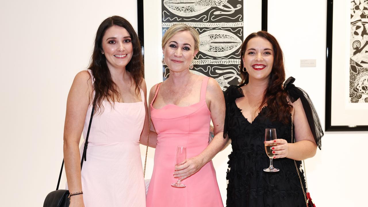 Tyla Harrington, Stephanie Campbell and Kristina Karlsson at the Cairns Chamber of Commerce Business Excellence Awards gala dinner, held at the Cairns Convention Centre. Picture: Brendan Radke