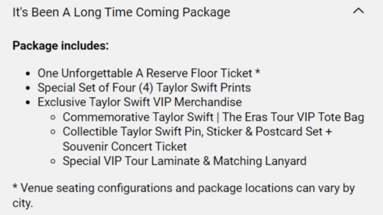 This VIP Package cost $1249 per ticket.
