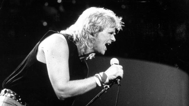 John Farnham performs during one of his 'Age of Reason' concerts with the Melbourne Symphony Orchestra in 1989.
