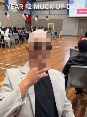 Braybrook Secondary College students dressed up, some controversially, for muck-up day. Source: TikTok