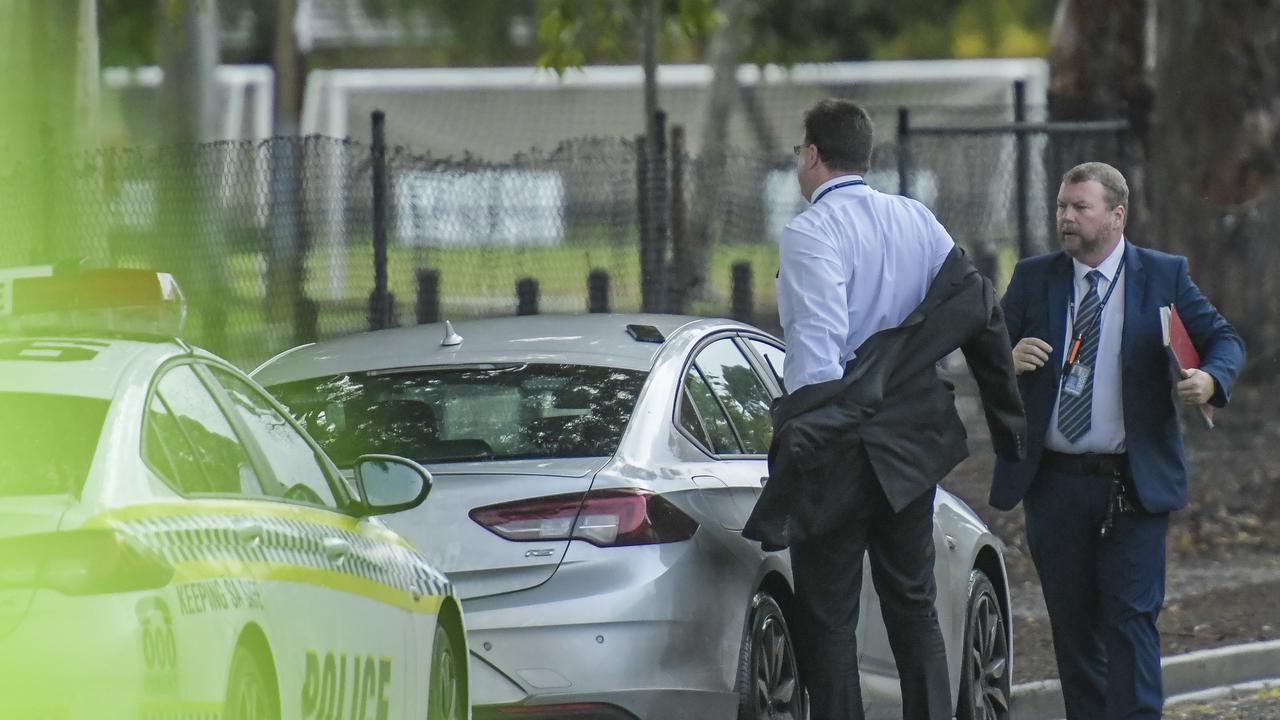 Police during their search for the missing car and baby. Picture: Roy VanDerVegt