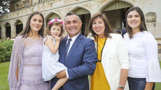 Barilaro with his wife Deanna and their daughters (from left) Domenica, Sofia and Alessia. Picture: Salty Dingo