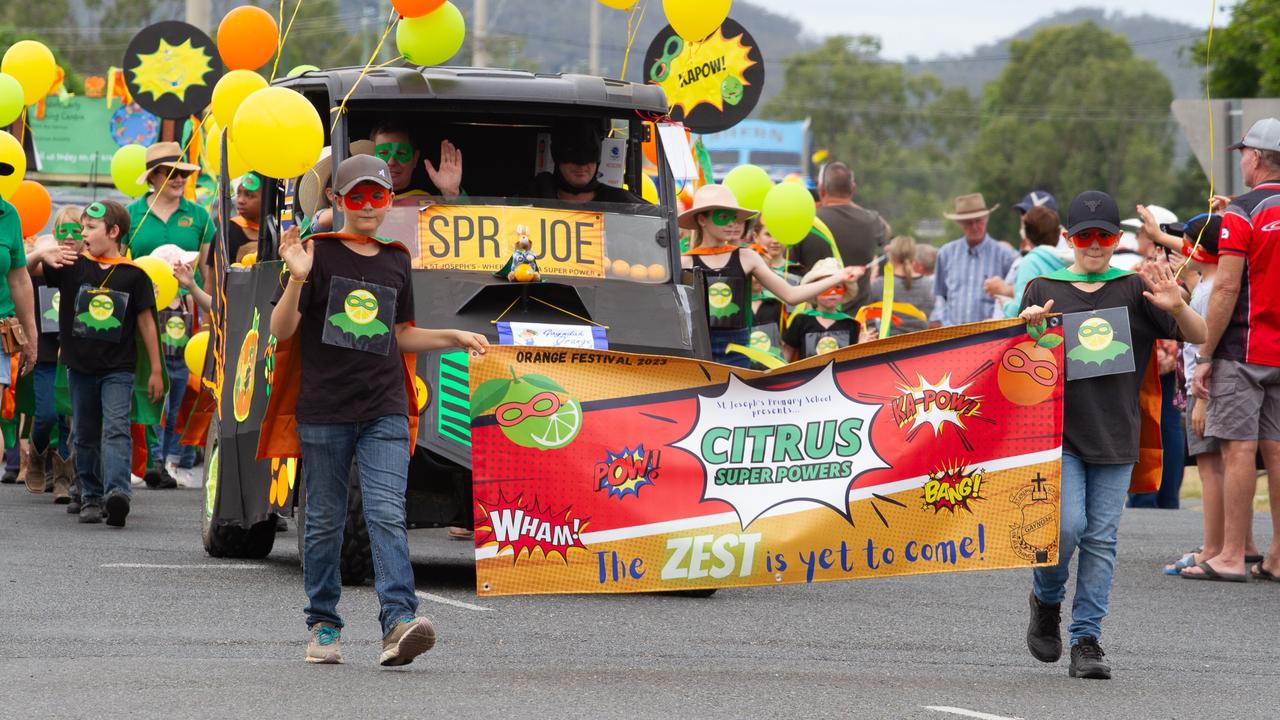 St Josephs Primary School float at the 2023 Gayndah Orange Festival.