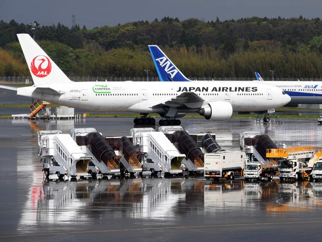 A Japan Airlines plane at Narita International airport. Picture: AFP.