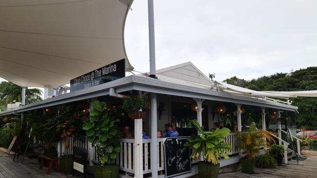 Megastar Katy Perry was spotted dining at Choo Choos at the Marina Port Douglas over the weekend with one year old daughter Daisy Dove. Picture: Georgia Clelland