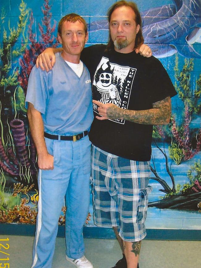 Convicted killer Roderick Ferrell in prison with visitor Eric Holler, the owner of Serial Killer Ink.