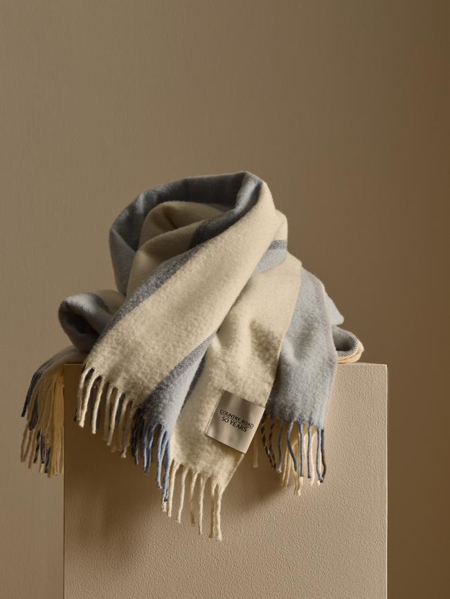 The Country Road x Waverley Mills 90s Reissue Australian made merino throw. Picture: Supplied