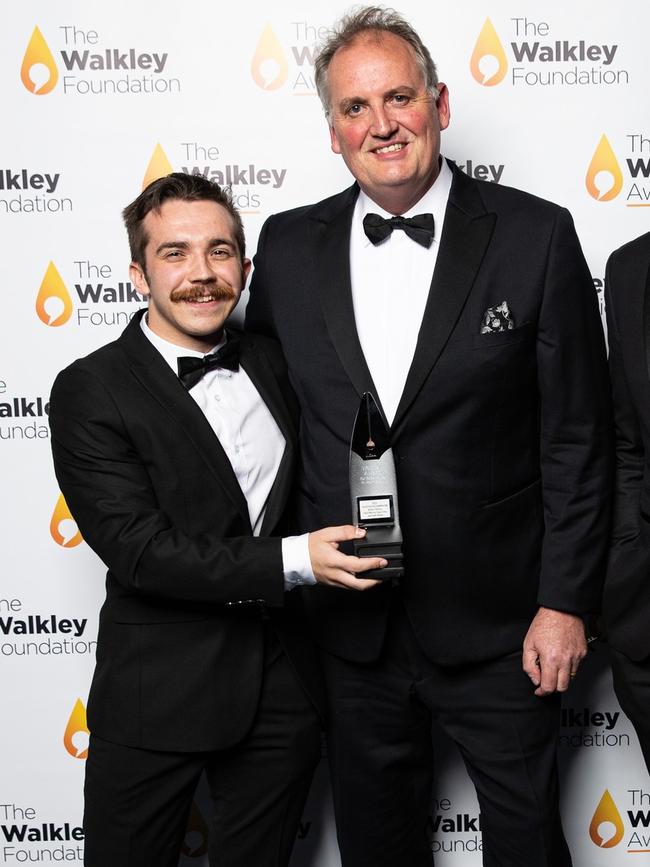 The Australian’s Isaac Irons and Hedley Thomas at the Walkley Awards. Picture: The Walkley Foundation