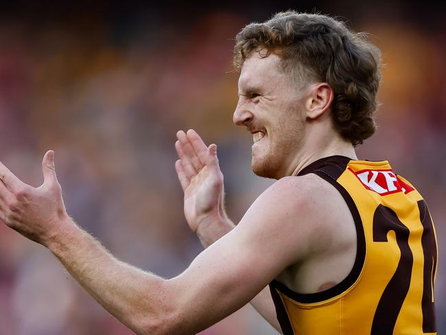 Grainger-Barras has struggled to stay on the field for the Hawks. (Photo by Dylan Burns/AFL Photos via Getty Images)