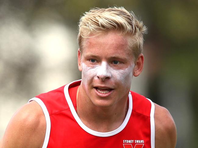 Isaac Heeney during the Sydney Swans full squad first day of pre season training. Picture. Phil Hillyard