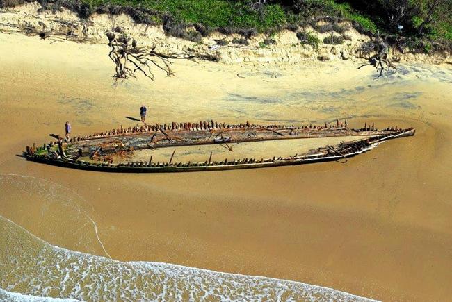 FORMER GLORY: The Buster, on Woolgoolga Beach, which when next fully exposed by the tides won't look the same. Picture: Brett Vercoe