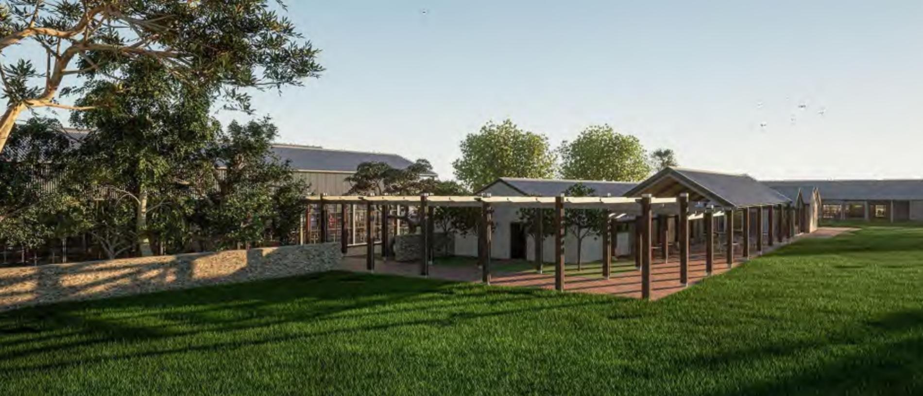 The proposed new outdoor pergola and walkway. Picture: Supplied