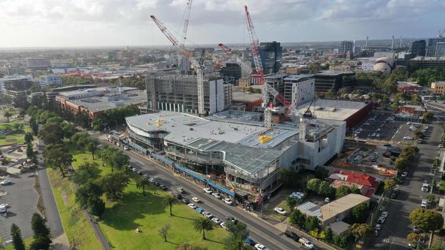 Geelong convention centre during constructions. Picture: Alan Barber