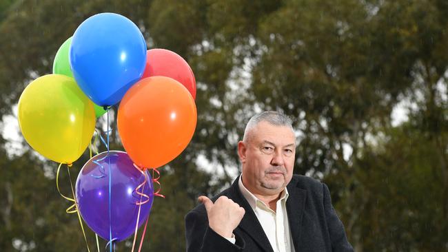 West Torrens Cr Graham Nitschke is calling for a ban on single use plastics, with a focus on balloons. Picture: AAP Image/Keryn Stevens