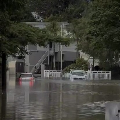 Flooding in Emu Lane, East Brisbane.