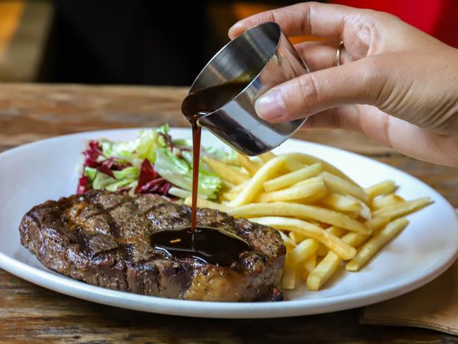 Steak and chips at The Clock. Picture: Jenifer Jagielski