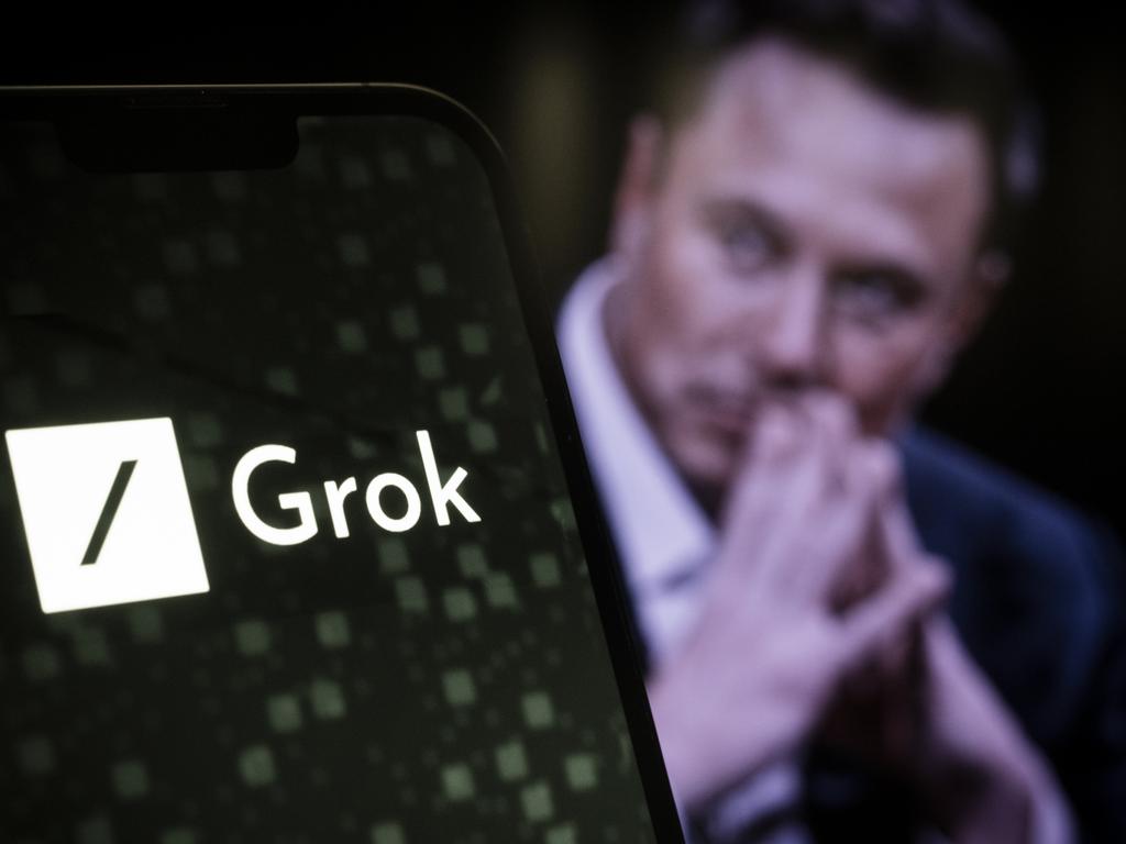 The xAI and Grok logos are seen in this illustration photo taken on 05 November, 2023 in Warsaw, Poland. Elon Musks's xAI company this week introduced Grok, its converstional AI which is says can match GPT 3.5 in performance. (Photo by Jaap Arriens/NurPhoto via Getty Images)