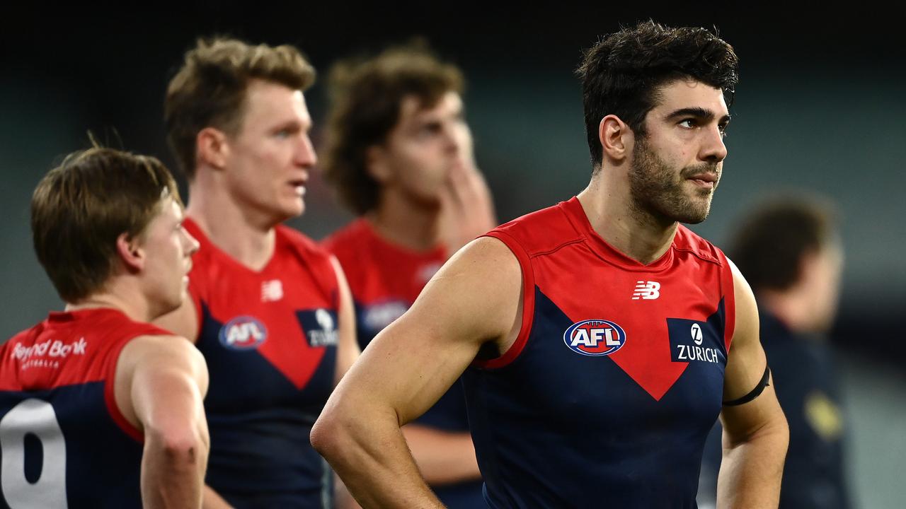 Melbourne finished on top of the ladder, but no minor premier has won the flag since 2013. (Photo by Quinn Rooney/Getty Images)
