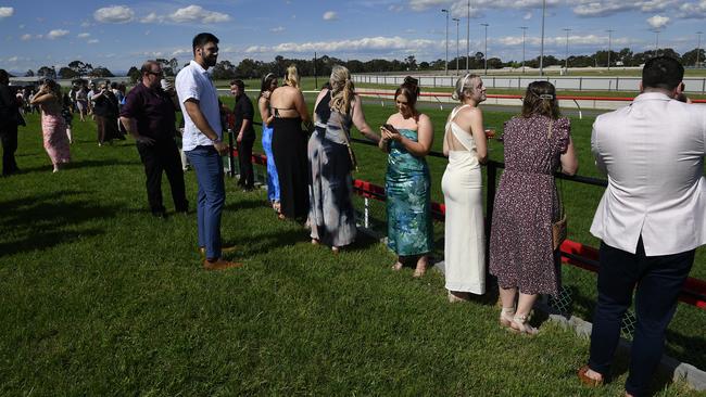 Bet365 Traralgon Cup Day, held at Traralgon Racecourse, Traralgon, Victoria, 1st December 2024. The Cup race meeting was cancelled due to a heavy track. Despite this, many patrons (pictured) attended. Picture: Andrew Batsch