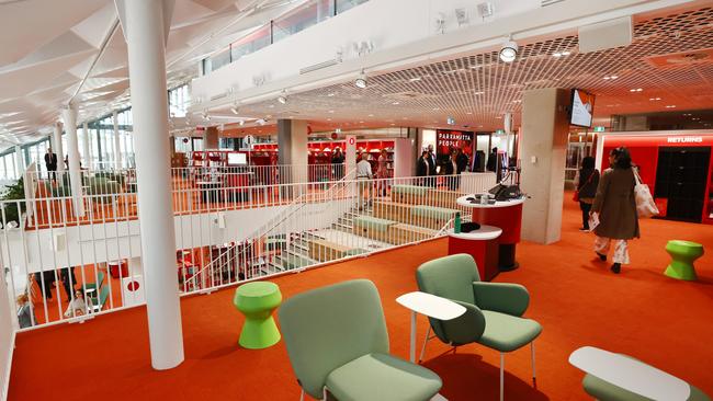 The rambling second-floor library. Picture: Richard Dobson