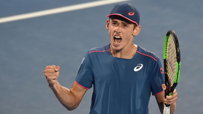 De Minaur gave Sydneysiders a win to savour. (Photo by PETER PARKS / AFP)