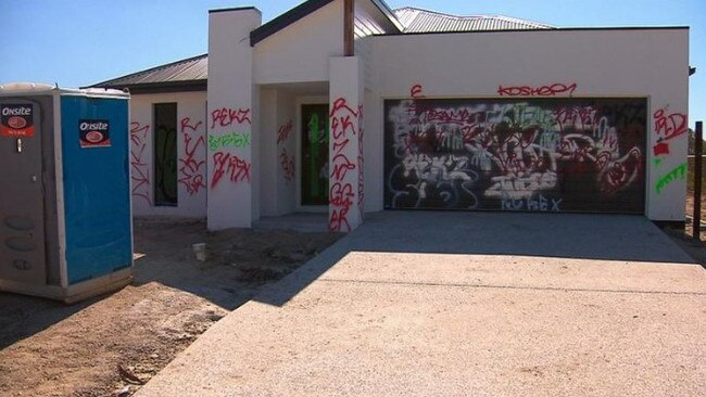 A new home in Queensland has been destroyed by vandals. Picture: 7 NEWS