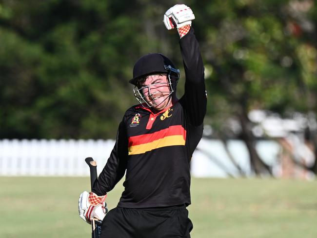 St Joseph's Jack Hodgson hits the winning runs against Highton. Picture: Wes Cusworth