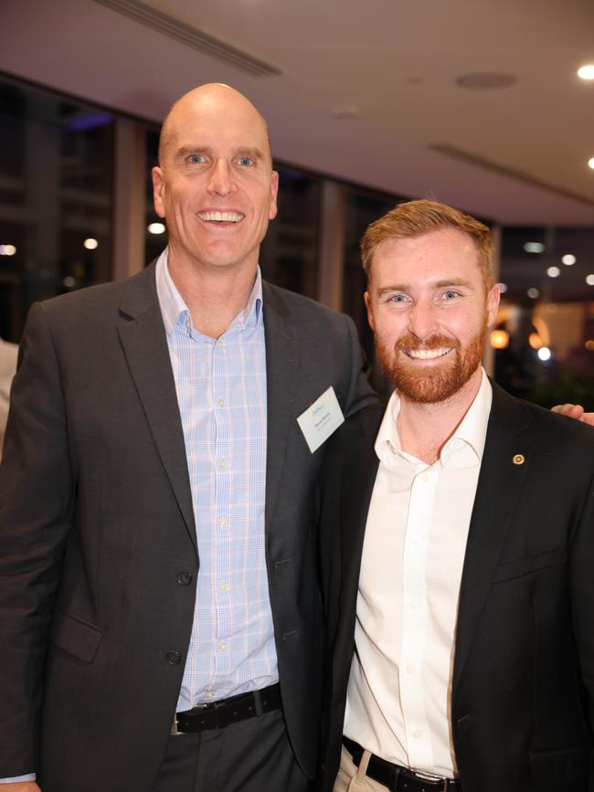 Steve Brook and Joe Wilkinson at the Gold Coast Australian of the Year Awards 2025 at Sky Point for Gold Coast at Large. Picture, Portia Large.