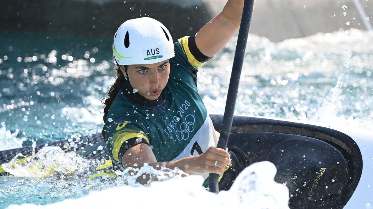 Australia's Jessica Fox competes in the women's kayak heat.