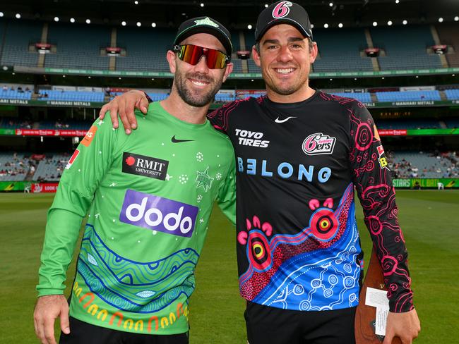 Glenn Maxwell met with NSW and Sixers’ captain Moises Henriques a possible move north. Picture: Morgan Hancock - CA/Cricket Australia via Getty Images