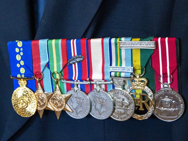 Veteran Stan Mellick at his Cleveland home for ANZAC Day story, Thursday, April 21, 2022 - Picture: Richard Walker