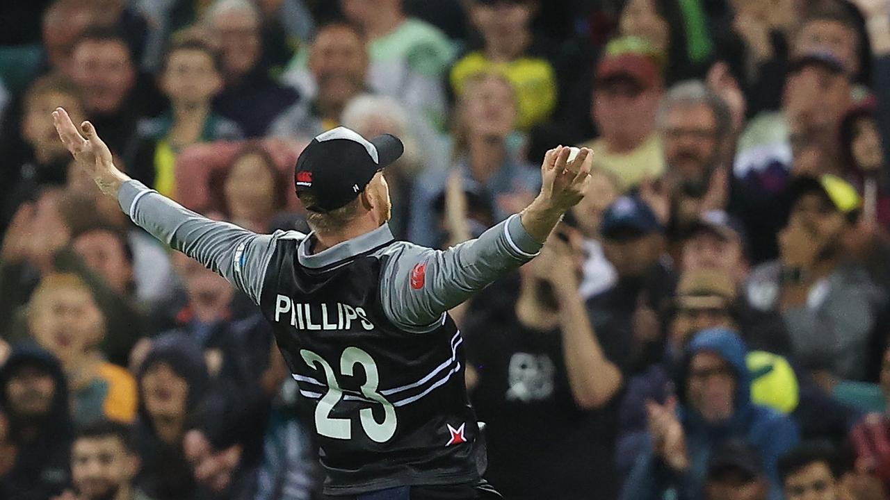 Glenn Phillips celebrates after taking one of the best catches you will ever see. Picture: Getty