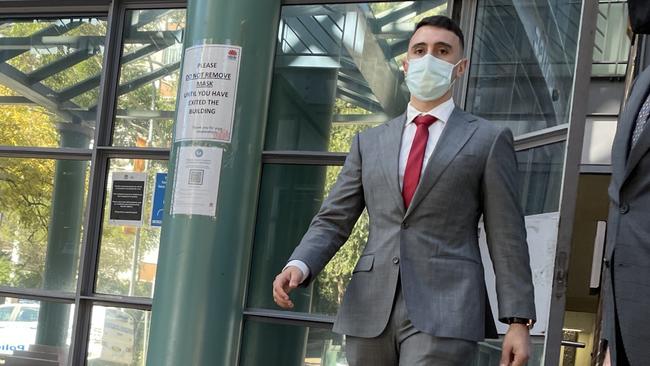 Christian Cataldo leaving Burwood Local Court. Picture: Paul Brescia