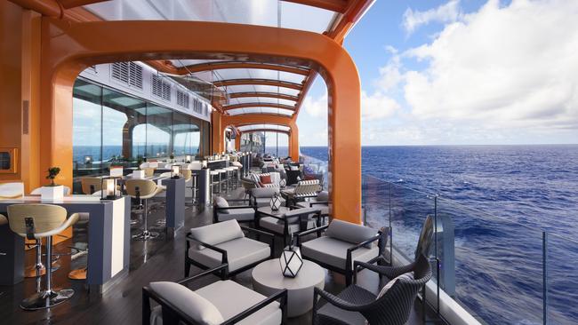 Dining area on Celebrity Edge’s Magic Carpet.