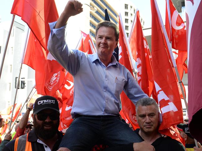 The CFMEU’s Michael Ravbar in more triumphant times