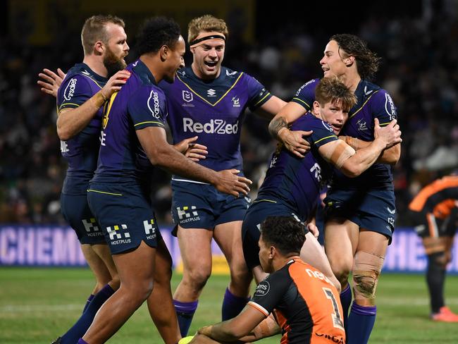 The Storm were far too good for the Tigers on Saturday night. Picture: NRL Photos