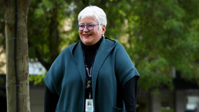 SA Health chief executive officer Vickie Kaminski outside SA Health headquarters. Picture: Simon Cross