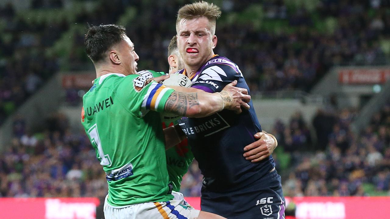 Cameron Munster struggled to ignite the Storm attack against the Raiders.