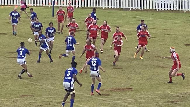 The Hillston Bluebirds playing against the Rankins Springs Dragons. Picture: ProTen Community Cup