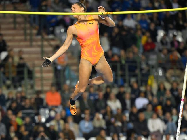 Nina Kennedy competes in the Women's Pole Vault final of the Memorial Van Damme Diamond League athletics meet in Brussels last month. Picture: AFP