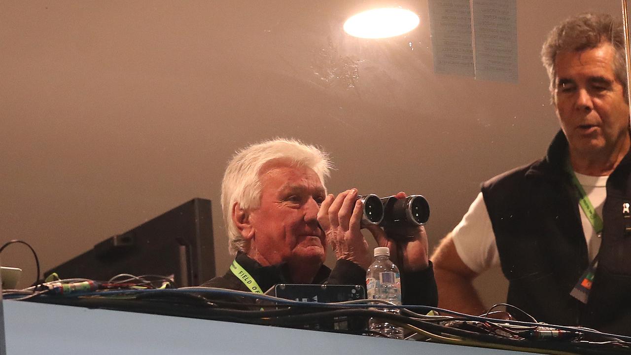 Ray Warren and the $20 binoculars he used throughout his career. Picture. Phil Hillyard