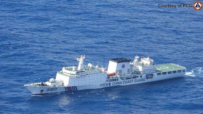 Chinese coast guard patrols are growing closer to the Philippines’ shore. Picture: Handout/Philippine Coast Guard (PCG)/AFP