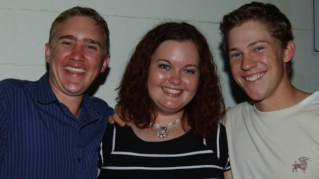 Anthony Reitano, Annie Higgins and Nick Bent on Flinders Street East Pic Bryan Lynch AD095050