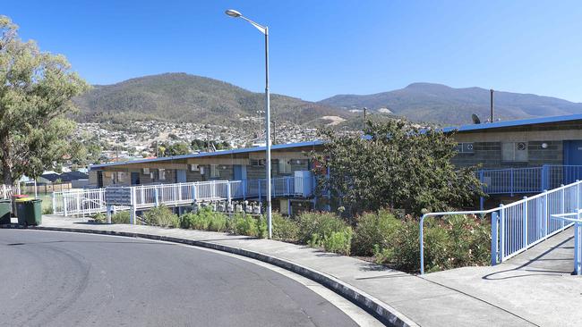 The public housing complex at Windsor St, Glenorchy. Picture: LUKE BOWDEN
