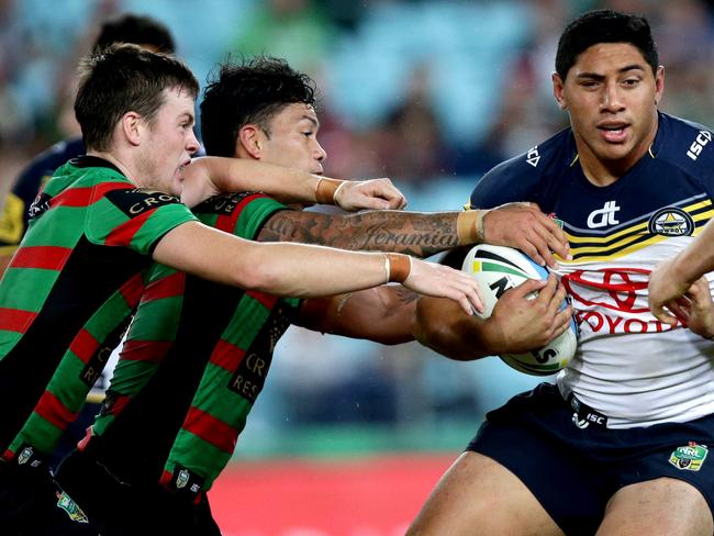 The Cowboys and Rabbitohs sqaure off in a crunch clash in Round 23. Picture: Gregg Porteous