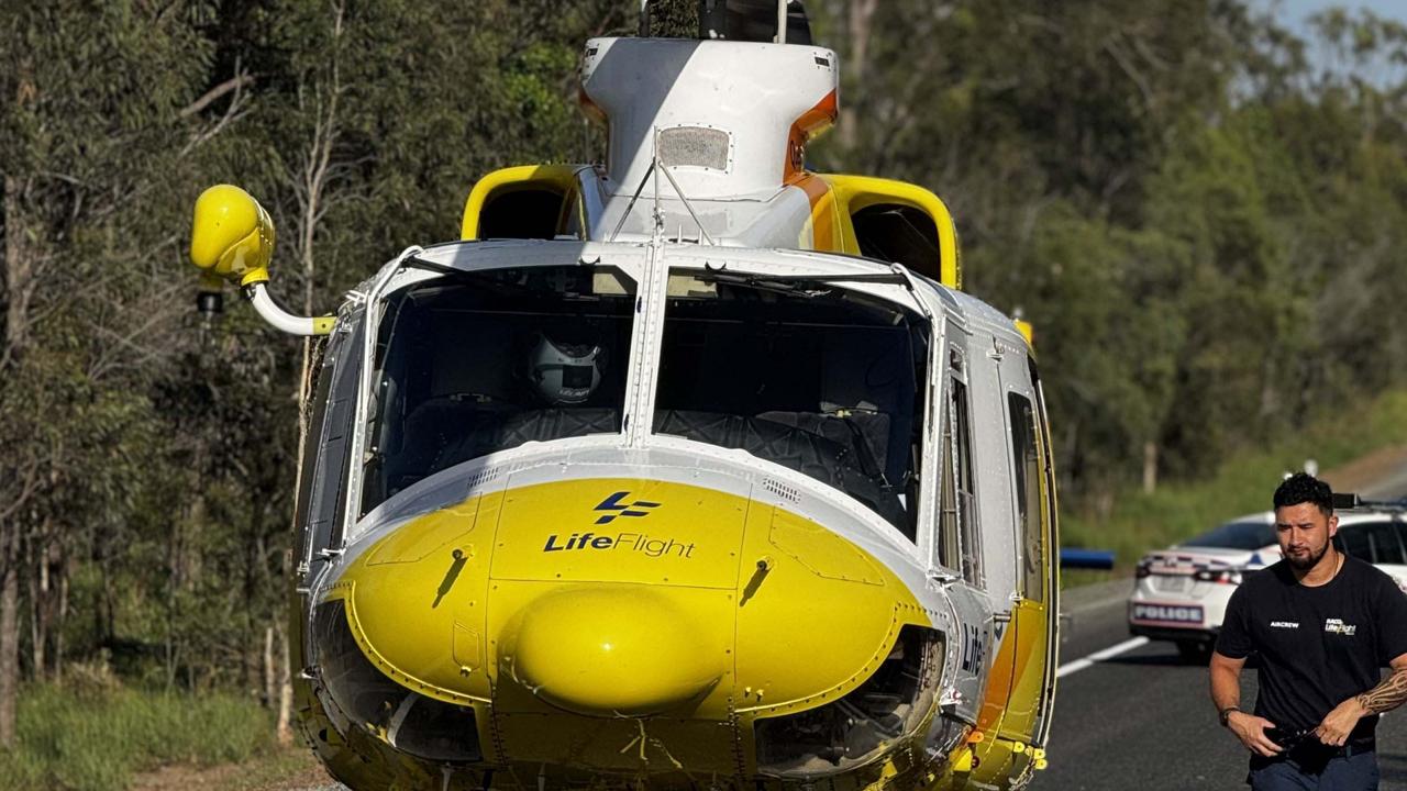 Woman hurt, rescue chopper on scene after crash