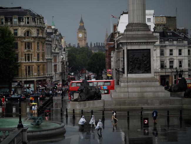 Trafalgar Square on a good day. The London landmark came in at number 4. (AP Photo/Matt Dunham)