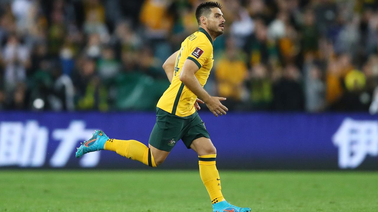 Bruno Fornaroli playing for the Socceroos in 2022 r (Photo by Mark Metcalfe/Getty Images)